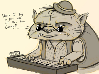 Keyboard Cat Sketch blues cat illustration keyboard kitty silly sketch song