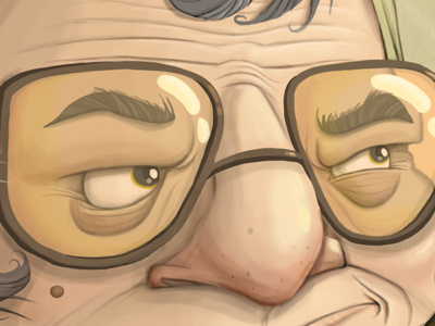 Old Face face glasses gray illustration old yellow