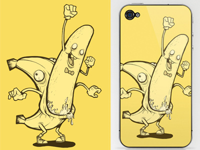 Bananaman iPhone Case banana bananaman case eat food fruit funny gross humor illustration iphone man prints puke skin spit tie yellow