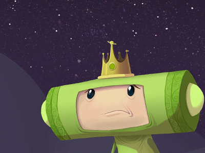 The Little Prince WIP crown damacy green illustration katamari little prince space stars