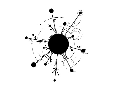 Rogue Planets [outlined] circles cyticre geometry hexagons lines pattern sphere