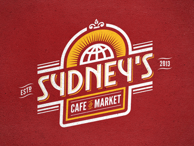 Sydney's brand cafe design identity logo market retro sydney vintage