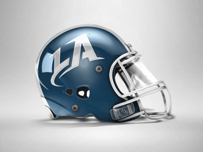 LA Express a11fl blue design express football helmet logo losangeles sport sports