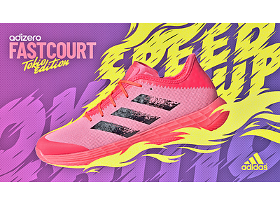 Adidas FastCourt sneakers design adidas adobe photoshop advertising branding design fire handball sneakers sport tokyo