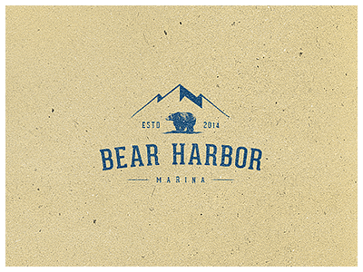 Bear Harbor bear brand design grunge harbor logo marina mountain retro rustic typo vintage