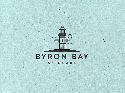 ByronBay bay brand illustration lighthouse logo modern retro skincare vintage