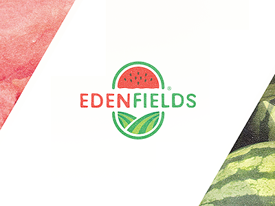 EdenFields brand design farm fields fruit green health icon logo organic typography watermelon