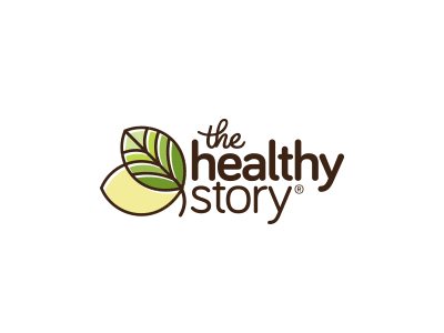 The Healthy Story brand brown food green healthy icon identity leaf logo modern story