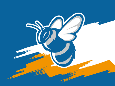 Bumblebee brand bumblebee design football logo mascot sports