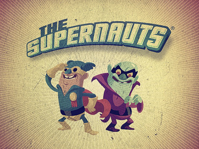 The Supernauts game hero logo retro super superhero