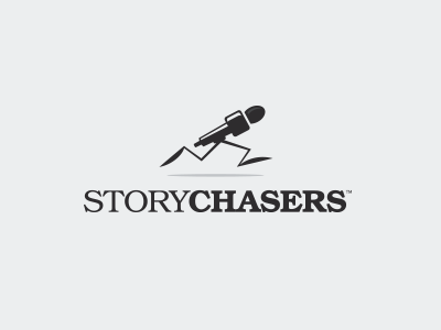 StoryChasers brand branding chasers design icon logo mic simple tbt