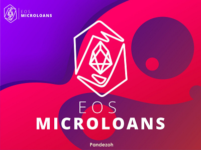 EOS Microloans minimalistic logo app branding crypto cryptocurrency flat logo logo design minimal red redesign web