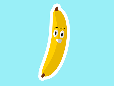 Banana Sticker banana design flat minimal shadows sticker sticker design vector