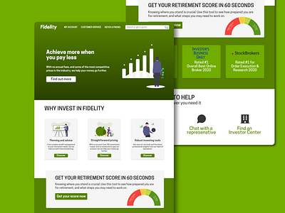 Fidelity Redesign 2020 affinitydesigner design fidelity green illustraion minimal minimalistic typography ui uiux ux web design webdesign