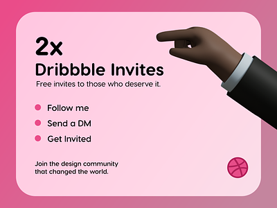 Dribbble Invites For Who Deserve Them 3d design dribbble dribbble invite giveaway dribbble invites handz illustration invite invite giveaway invites