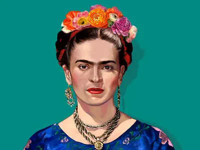 Digital Drawing of Frida Kahlo art artist digitalart fan art frida fridakahlo illustration painting procreate society6