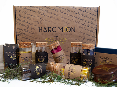 Hare Moon Herbal Incantations Crate branding graphic design package design subscription box