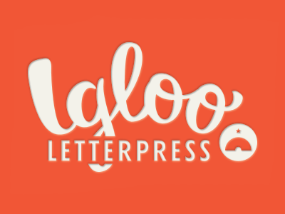 Igloo Letterpress – Concept Work custom script hand drawn igloo letterpress logo