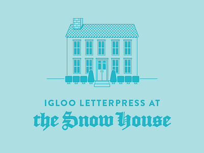 Snow House house icon igloo letterpress
