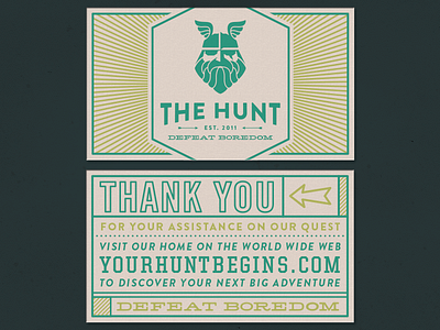 The Hunt - Business Card WIP business card defeat boredom odin thank you the hunt viking
