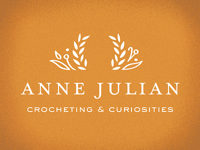 Anne Julian Mark crocheting curiosities feminine floral logo mark scarves