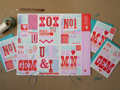 Love Letters | Tear-Apart Valentines letterpress pattern vintage modern vintage type wood type