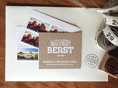 Imaginary Beast | Business Cards business card imaginary beast screenprinted stamp white ink