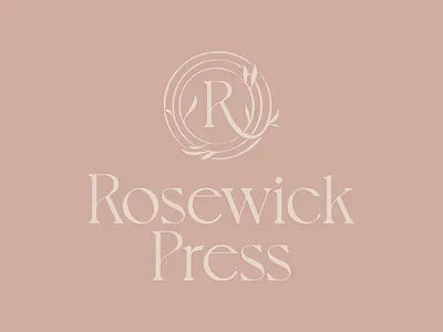 Rosewick Press branding classical floral logo monogram press printer publisher rose wreath