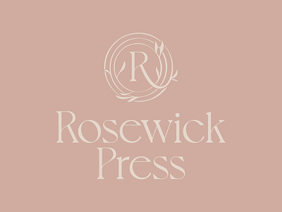 Rosewick Press branding classical floral logo monogram press printer publisher rose wreath