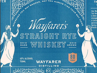 Wayfarer's Whiskey - Branding + Packaging Concepts alcohol label design label packaging logo packaging whiskey whiskey label