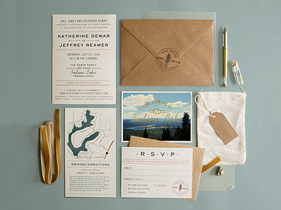 Summer Camp Inspired Invitation invitation nature outdoors summer camp wedding