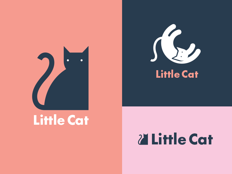 Little Cat Vintage - Design Concept branding cat futura kitten logo simple vintage