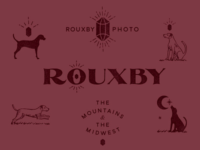Rouxby Photo Branding branding dog gemstone logo photographer photography ruby wedding