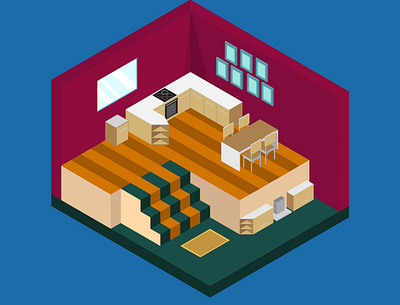 Isometric 3D animation design flat illustration vector