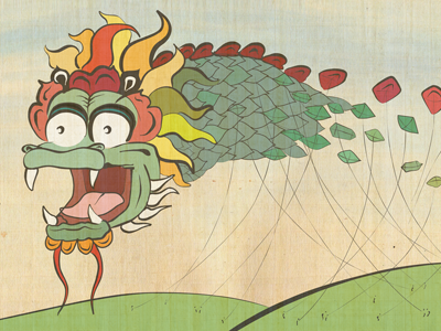 Kite Dragon dragon illustration japanese vector