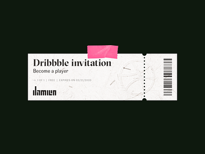 Dribbble invite to grab