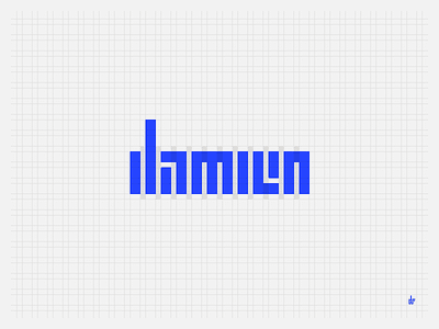 Personal logo blue branding construction damien grid identity logo personal