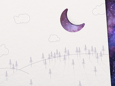 Wishes '17 damien faivre moon new year print purple space stars