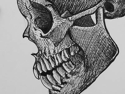 Skull death drawing illustration ink inktober skull