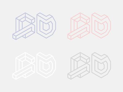 Isometric Letterforms color contrast grid isometric letters light pastel soft type typography
