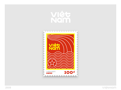 Vietnam | Stamp 001/195 asia brand capital countries design illustration logo mail red stamp stamps type typography vector vietnam yellow