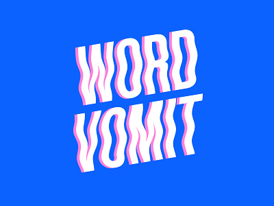 Word Vomit: The Podcast audio blue branding broadcast design illustration lettering logo photoshop pink podcast type typography vector wiggle