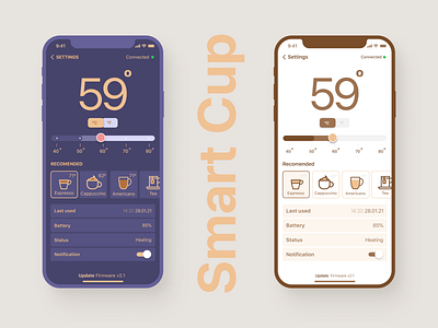 Smart Cup app app ui coffee coffee cup layout mug ui ux