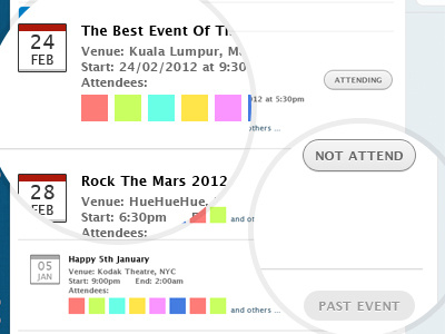 Events Listing calendar event list listing