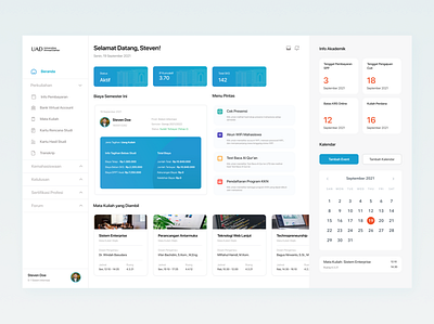 Academic Dashboard UI Design clean ui dashboard design figma student ui uiux ux website