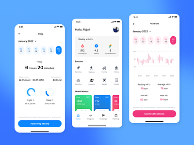 Fitness and Exercise Tracker App app clean ui design figma ui uiux ux