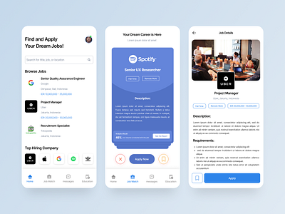 Job Portal Apps app clean ui design figma ui uiux ux