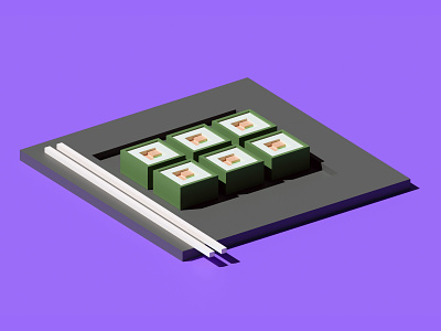 Sushi (3D Practice) 3d sushi sushi logo