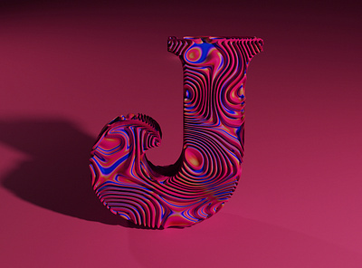 J - 3D Type Experiment 3d j typogaphy
