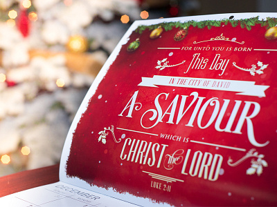 Luke 2:11 - December bible calendar christmas jesus red typography verse